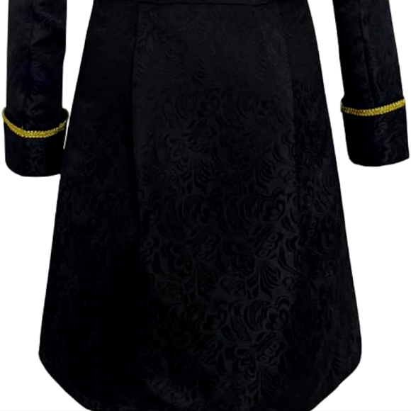 Men's Black Victorian Renaissance Steampunk Coat - Picture 4 of 12